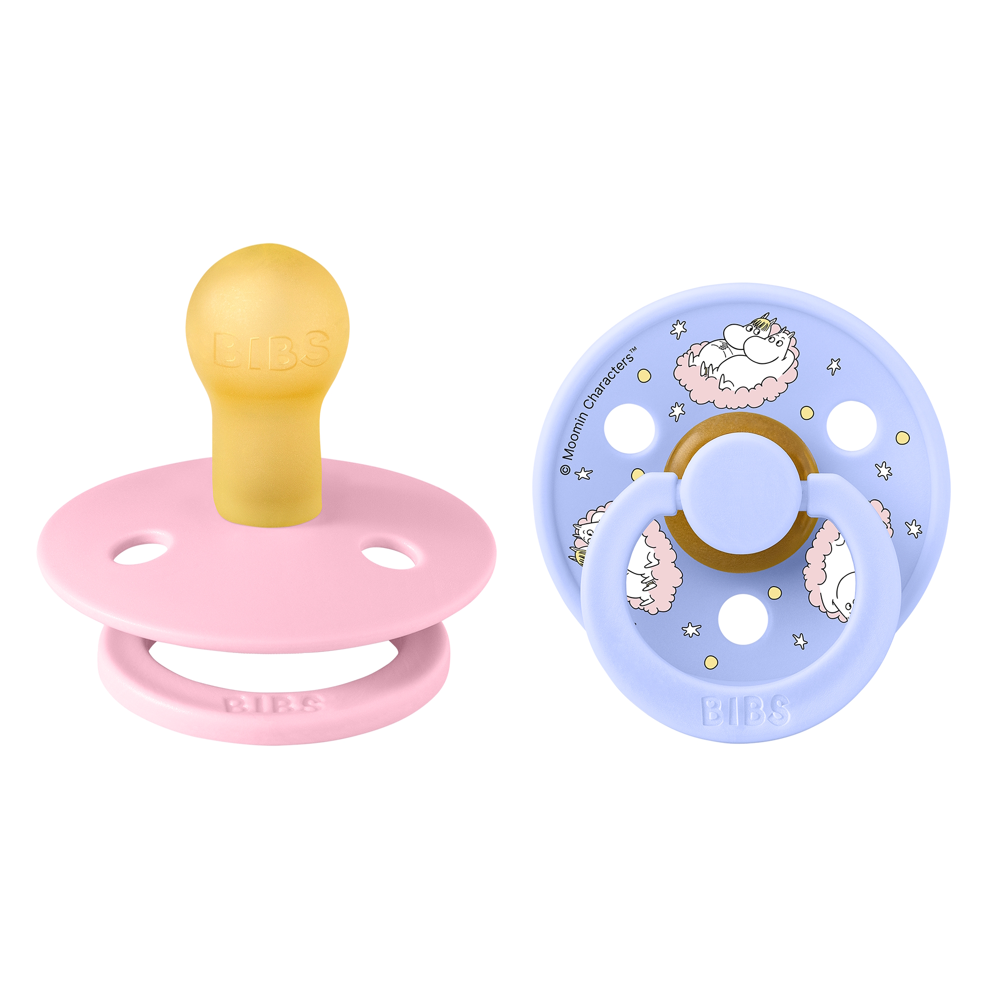 Bibs x Moomin Pacifier Colour 2 pack Dreaming Latex Size 1 Baby Pink mix