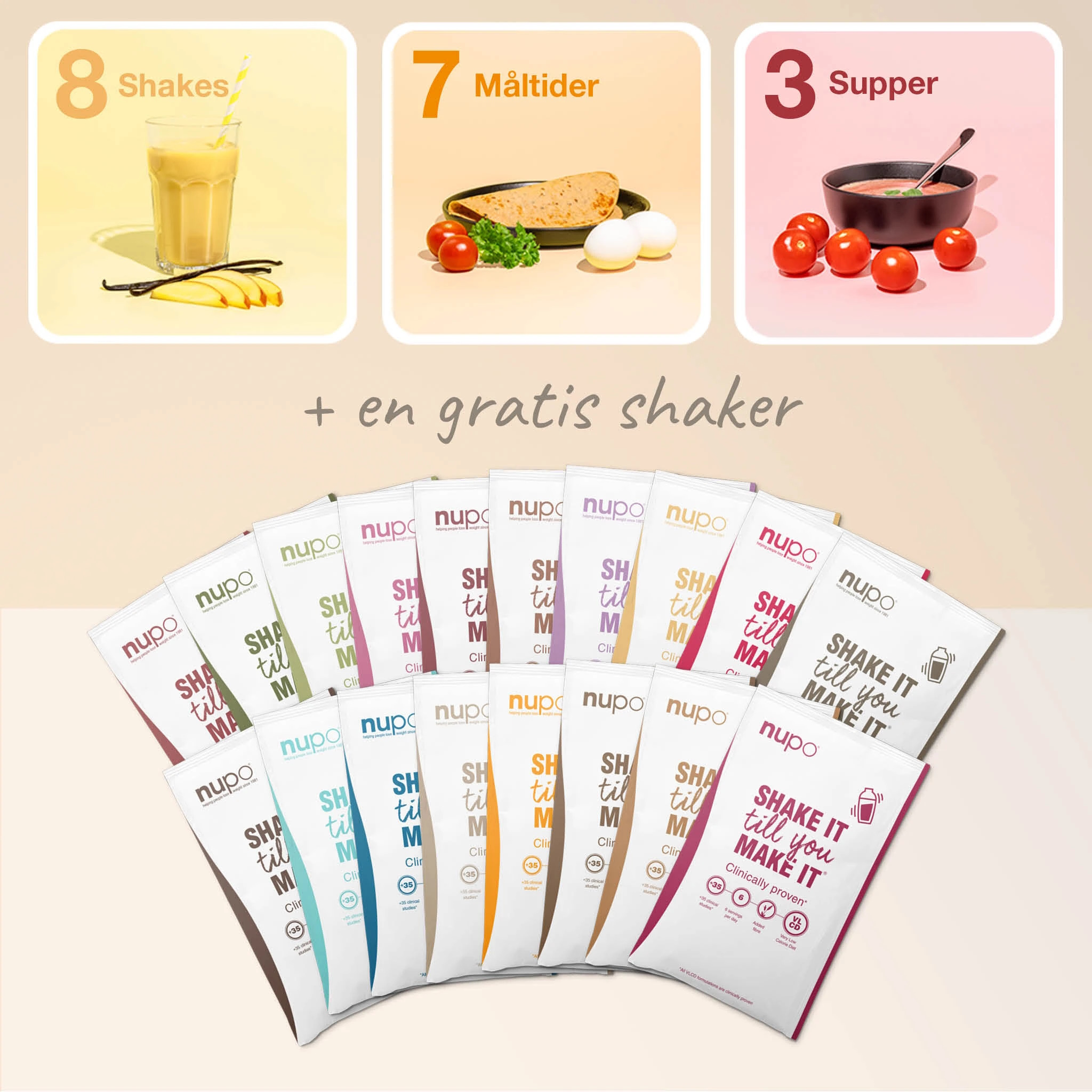 Nupo Diet Smagspakke Inkl. Shaker