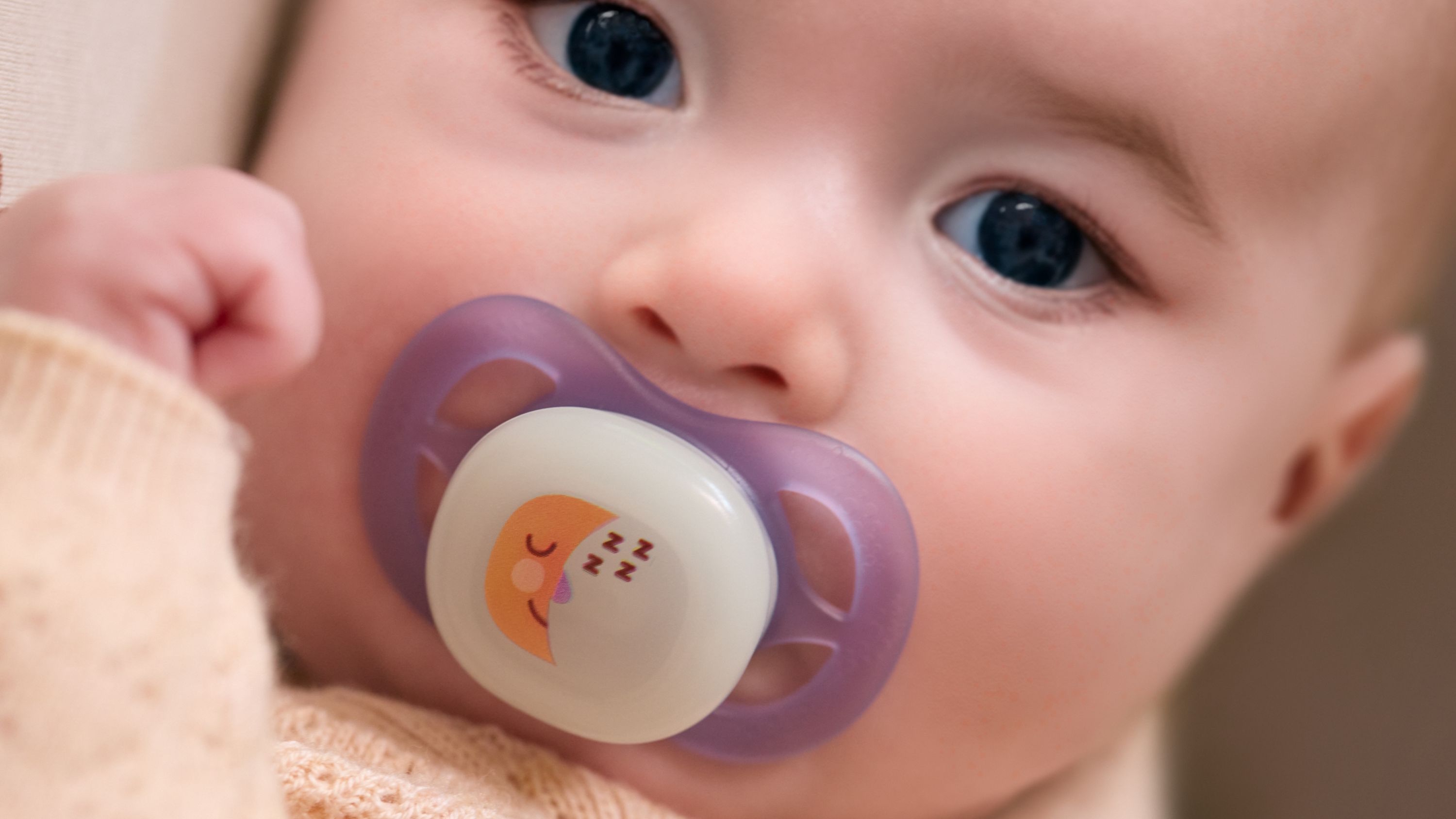 Philips Avent Pacifier ultra start Nighttime, 0-2m, lilla/beige