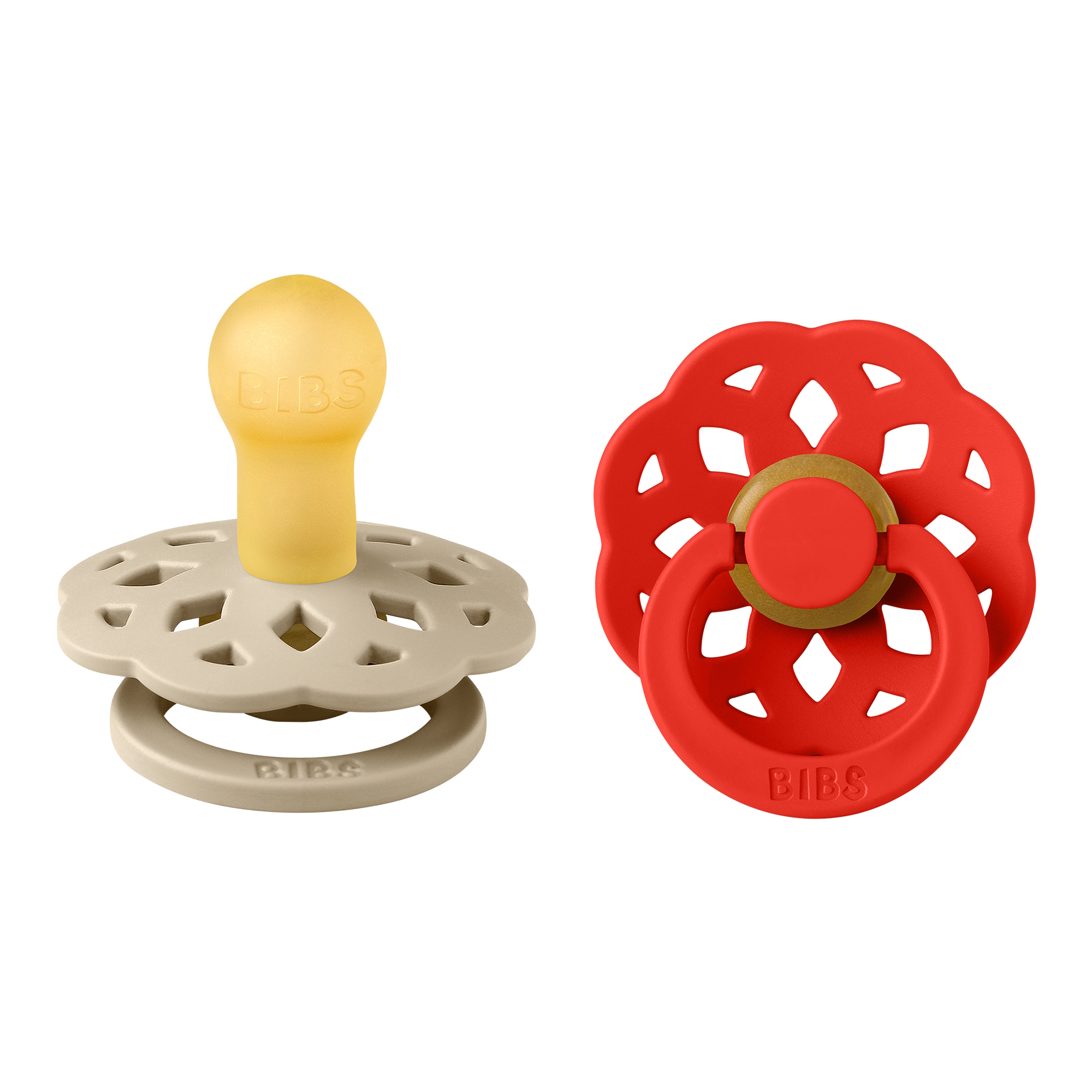 BIBS Pacifier Boheme 2 PACK Latex Size 2 Vanilla/Candy Apple