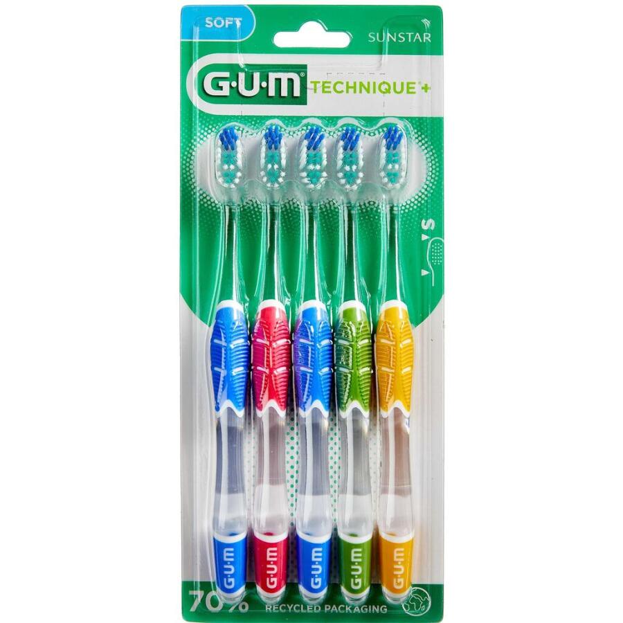 GUM Technique Plus Tandbørste 5-Pak