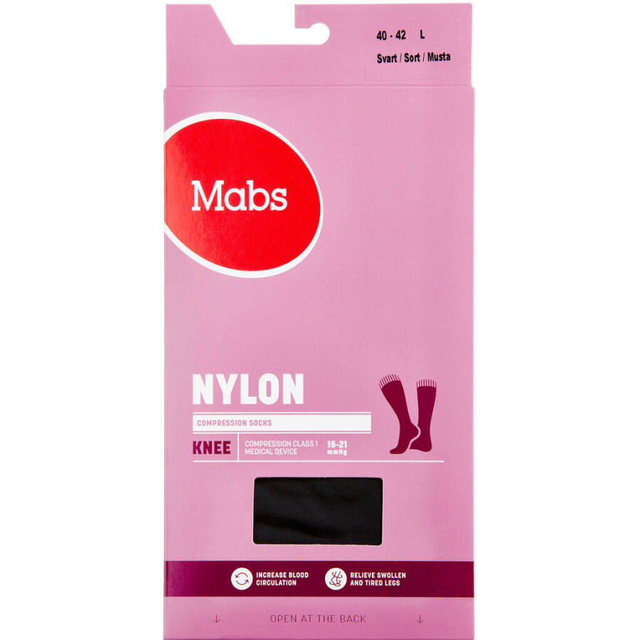 Mabs Nylon Knee, Sort Str. L