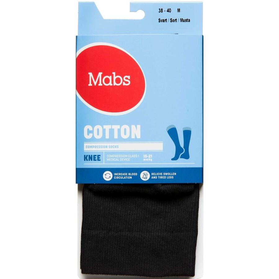 Mabs Cotton Knee, Sort Str. M