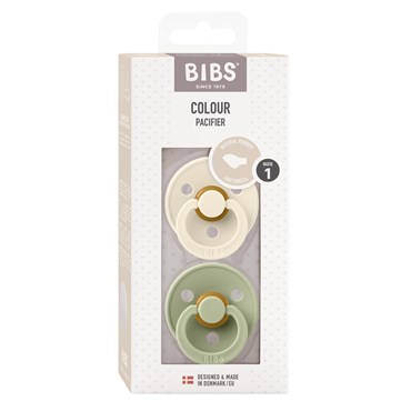 BIBS Colour 2-pak Ivory/Sage Size 1