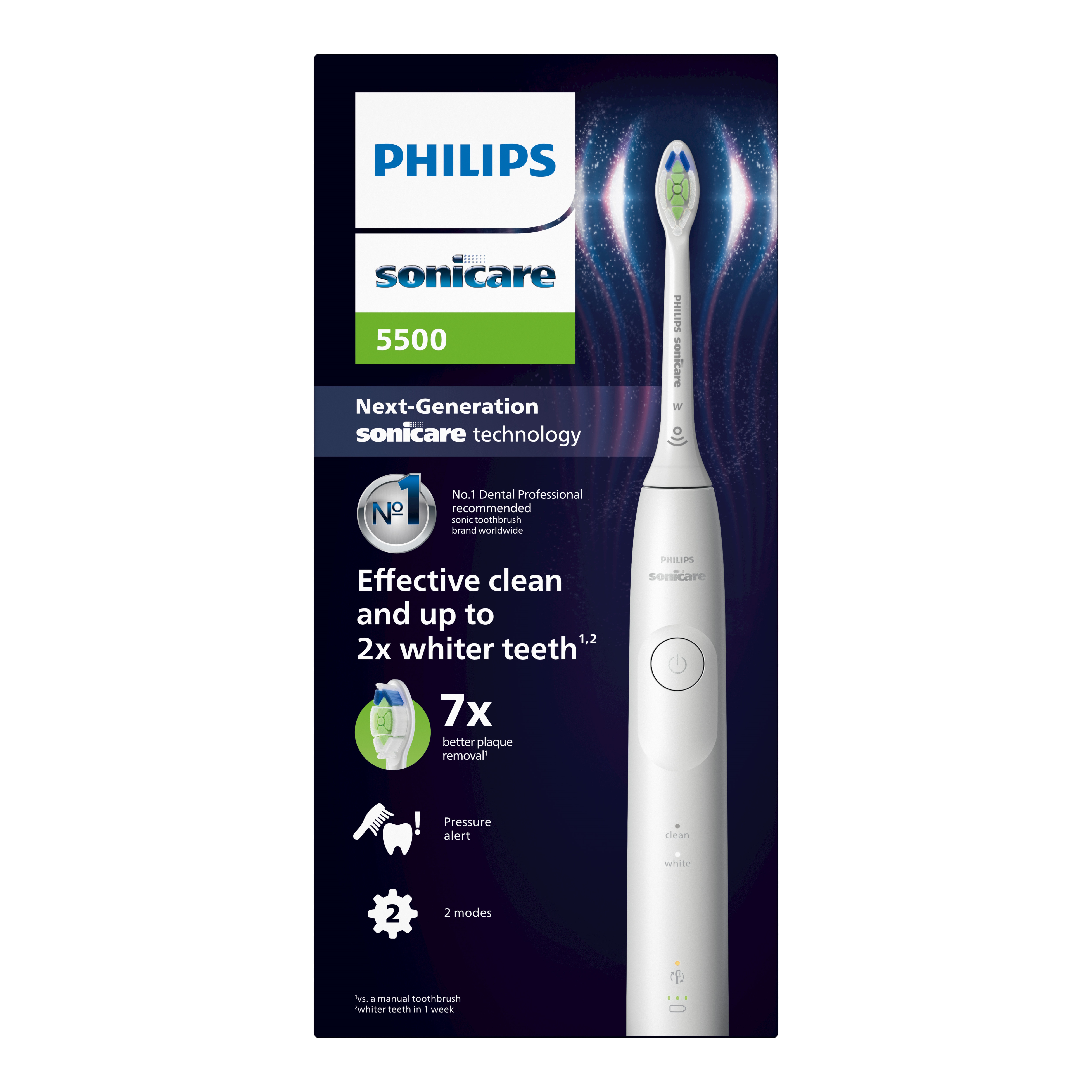 Philips Sonicare 5500 Series Genopladelig Sonisk Tandbørste Hvid