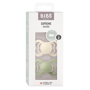 BIBS Supreme 2-pak Ivory/Sage Size 2