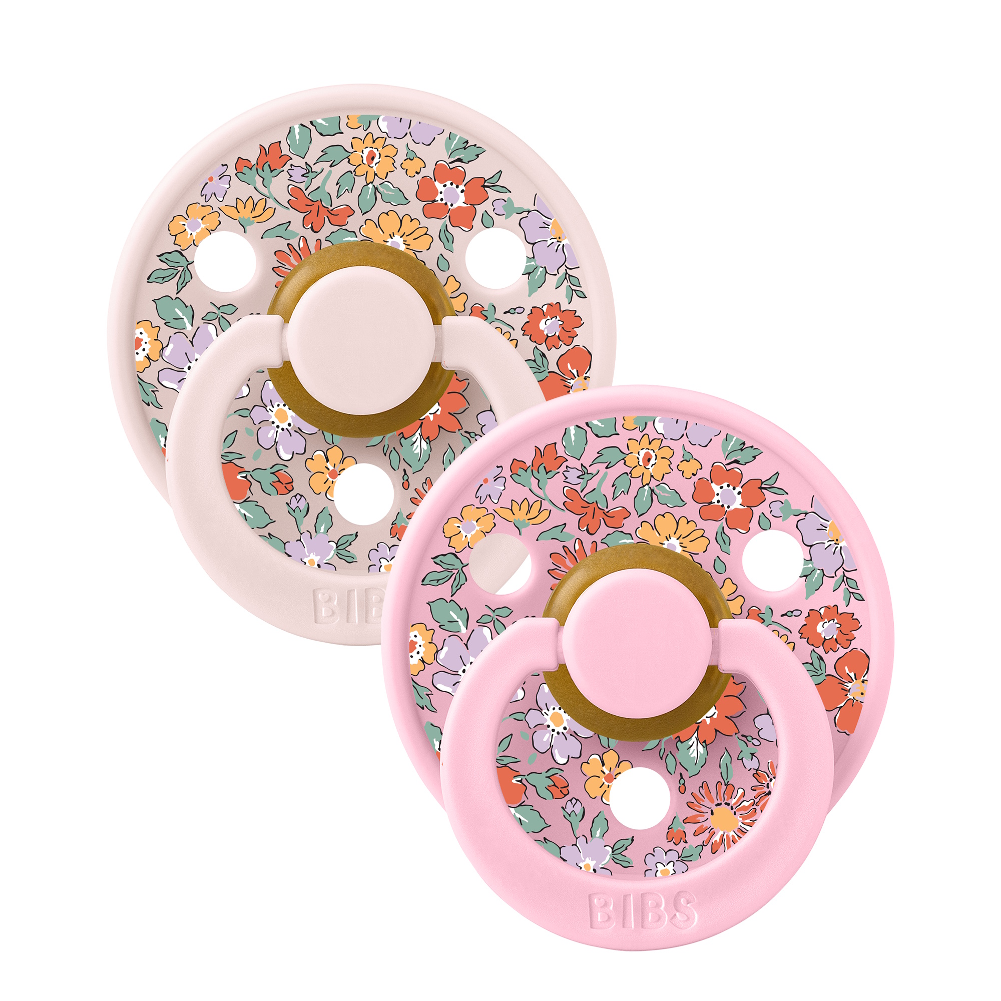BIBS x Liberty Pacifier Colour 2 pack Oscar Meadow Latex Size 2 Petal Mix