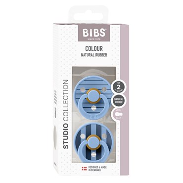 BIBS Pacifier Studio Colour 2-pak Pin Sky Blue Mix Size 2