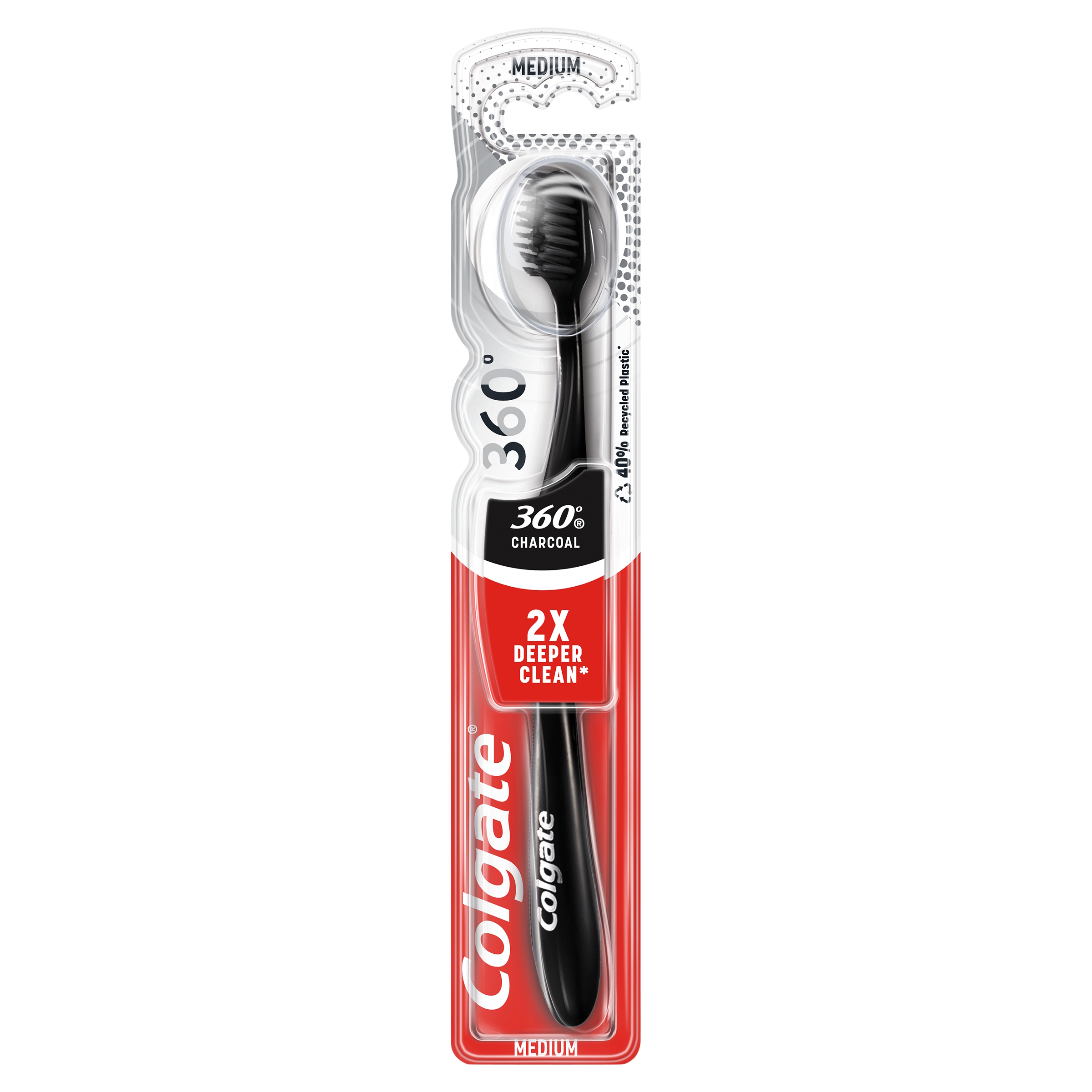 Colgate 360 Black tandbørste medium 1 stk.
