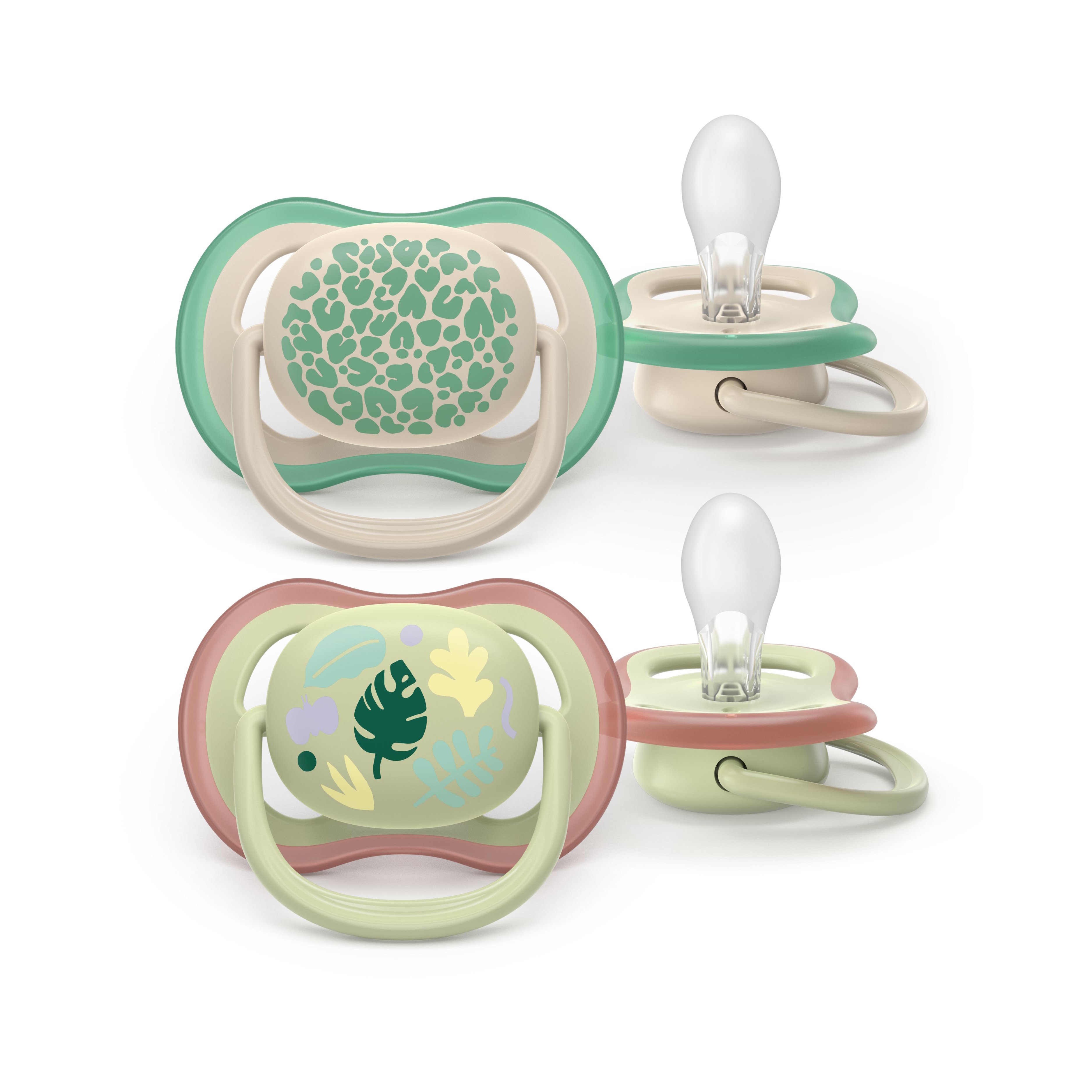 Philips Avent Pacifier ultra air, 6-18m, Grøn /beige motiv