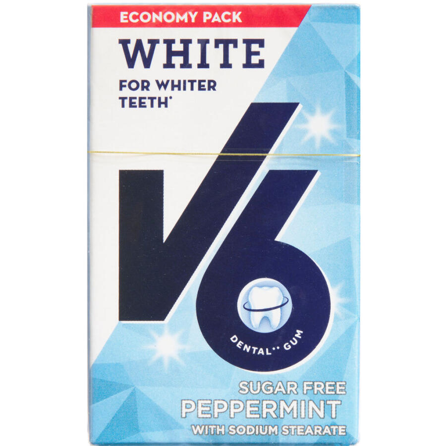 V6 Økonomipakke White Peppermint Tyggegummi