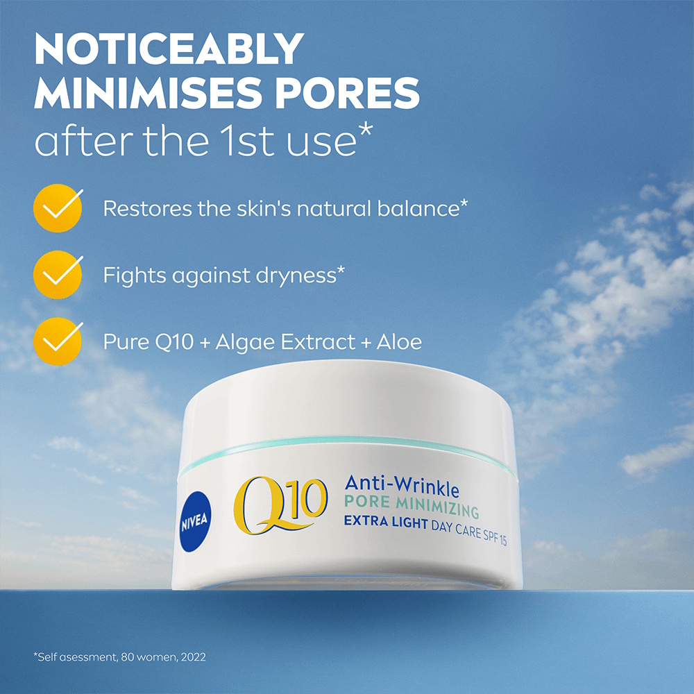 NIVEA Q10 Anti-Wrinkle Pore Minimizing Power Skin Day Cream SPF 15