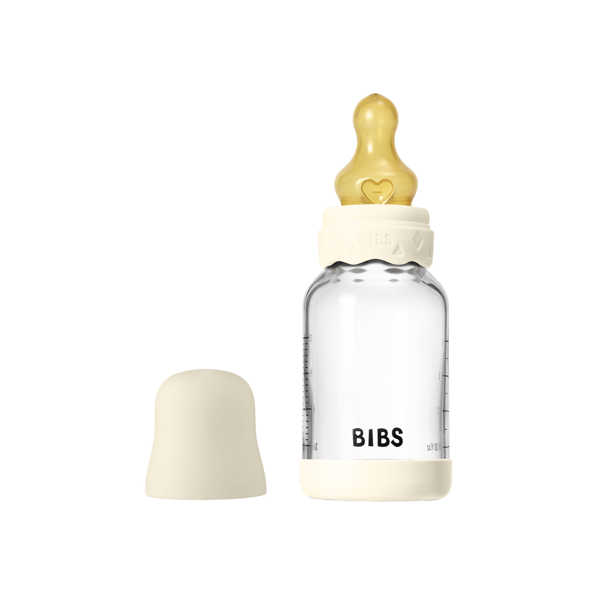 BIBS Baby Glass Boheme Bottle Naturgummi Medium Flow Ivory