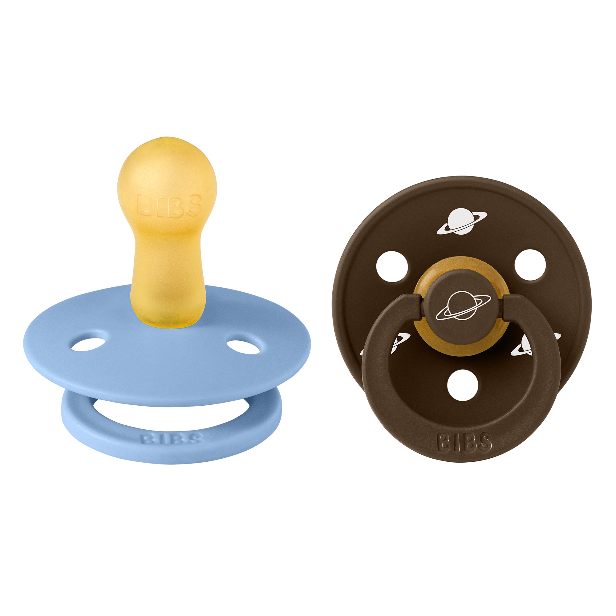 BIBS Pacifier Colour 2 PACK Latex Size 2 Sky Blue Mix