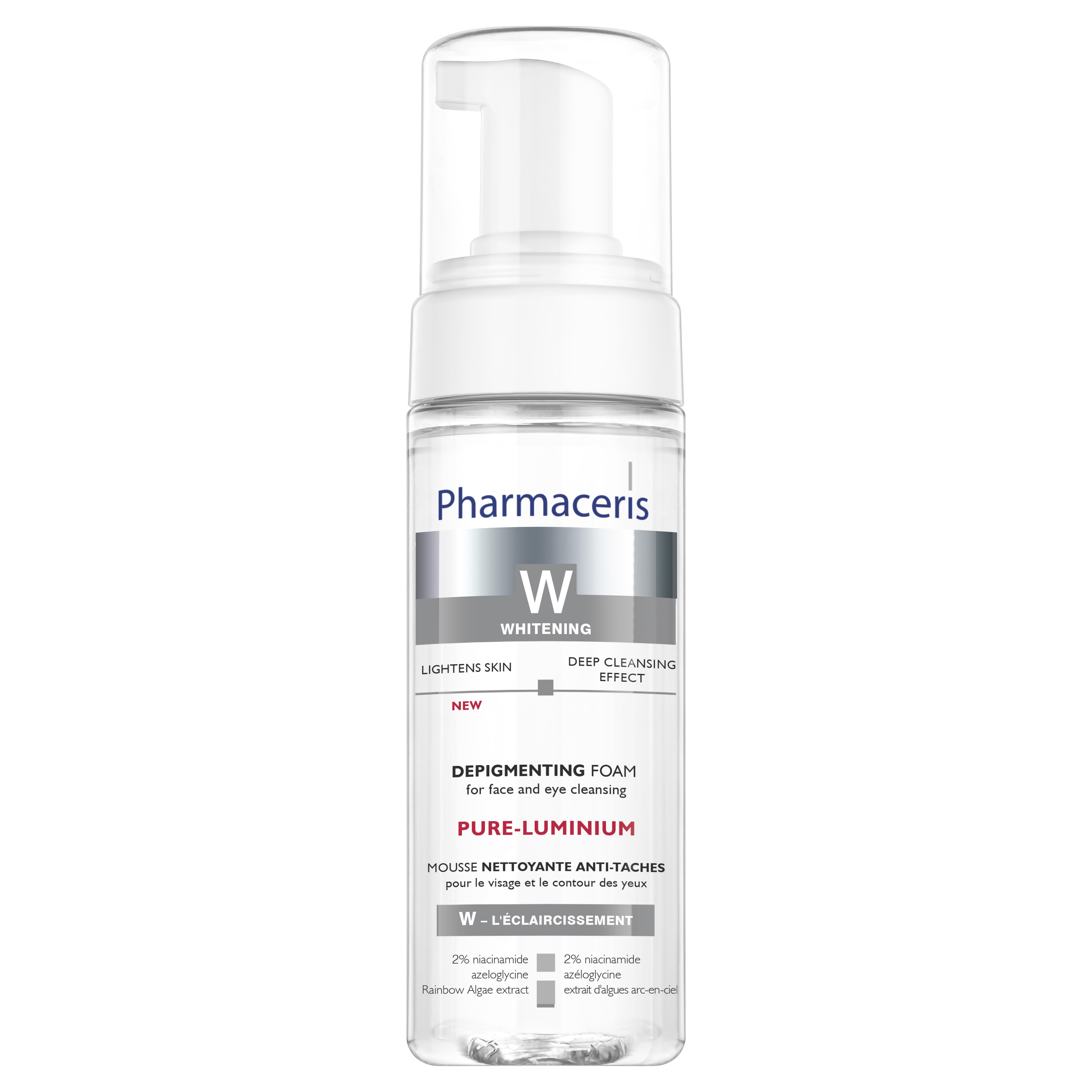 Pharmaceris W Whitening Pure-Luminum Lysnende renseskum til ansigt og øjenomgivelser