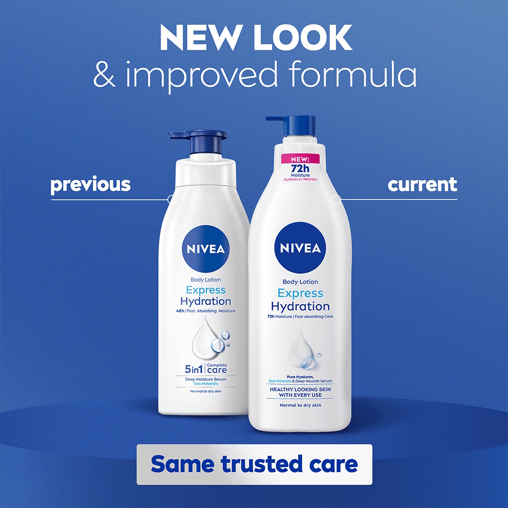 NIVEA Express Hydration Body Lotion med pumpe