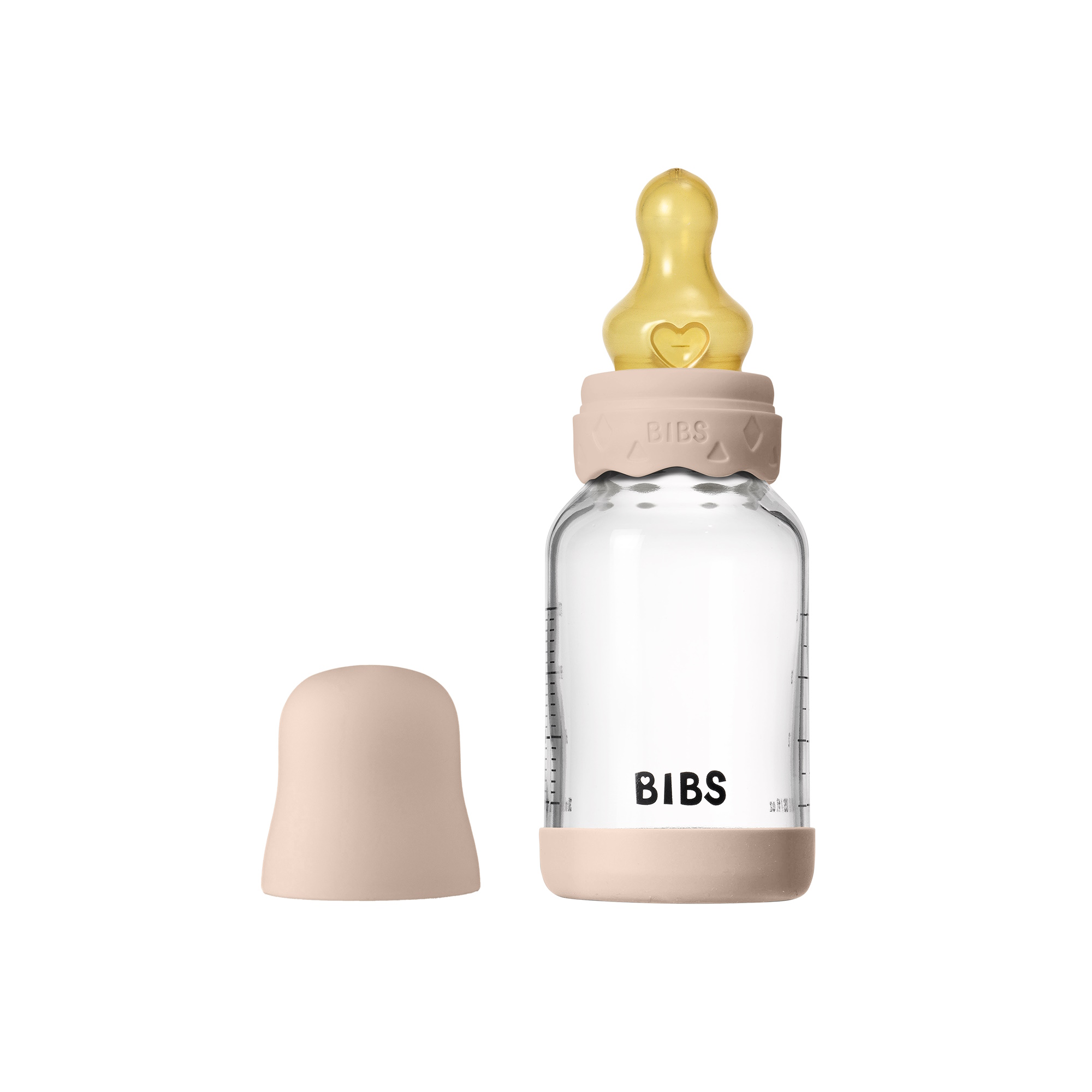 BIBS Baby Glass Boheme Bottle Naturgummi Medium Flow Blush
