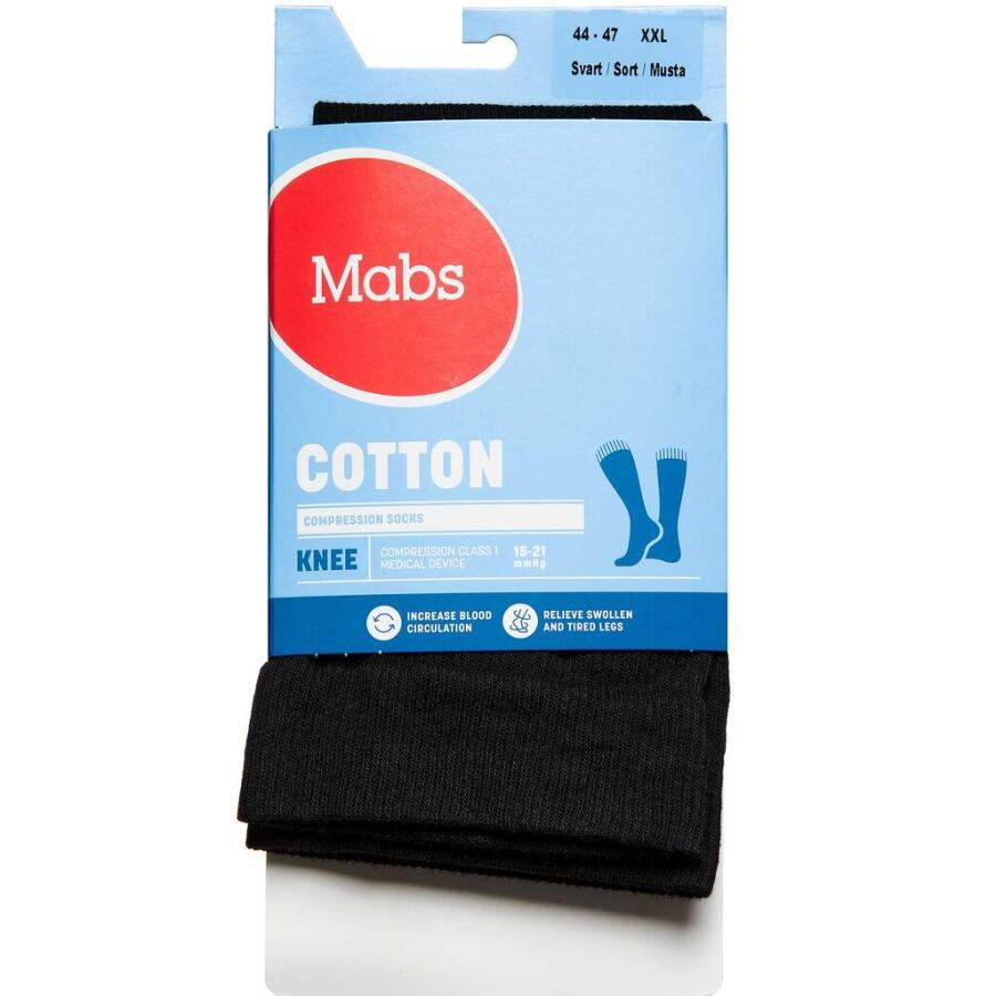 Mabs Cotton Knee, Sort XXL