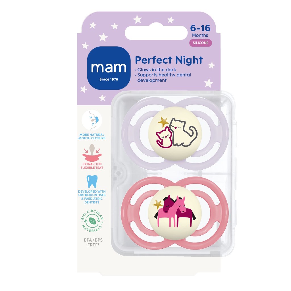 MAM Perfect Night Silk 6-16m 2p Box V Pink