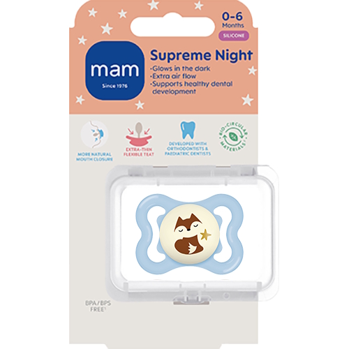 MAM Supreme Night 0-6m Silk 1p Box H Blue