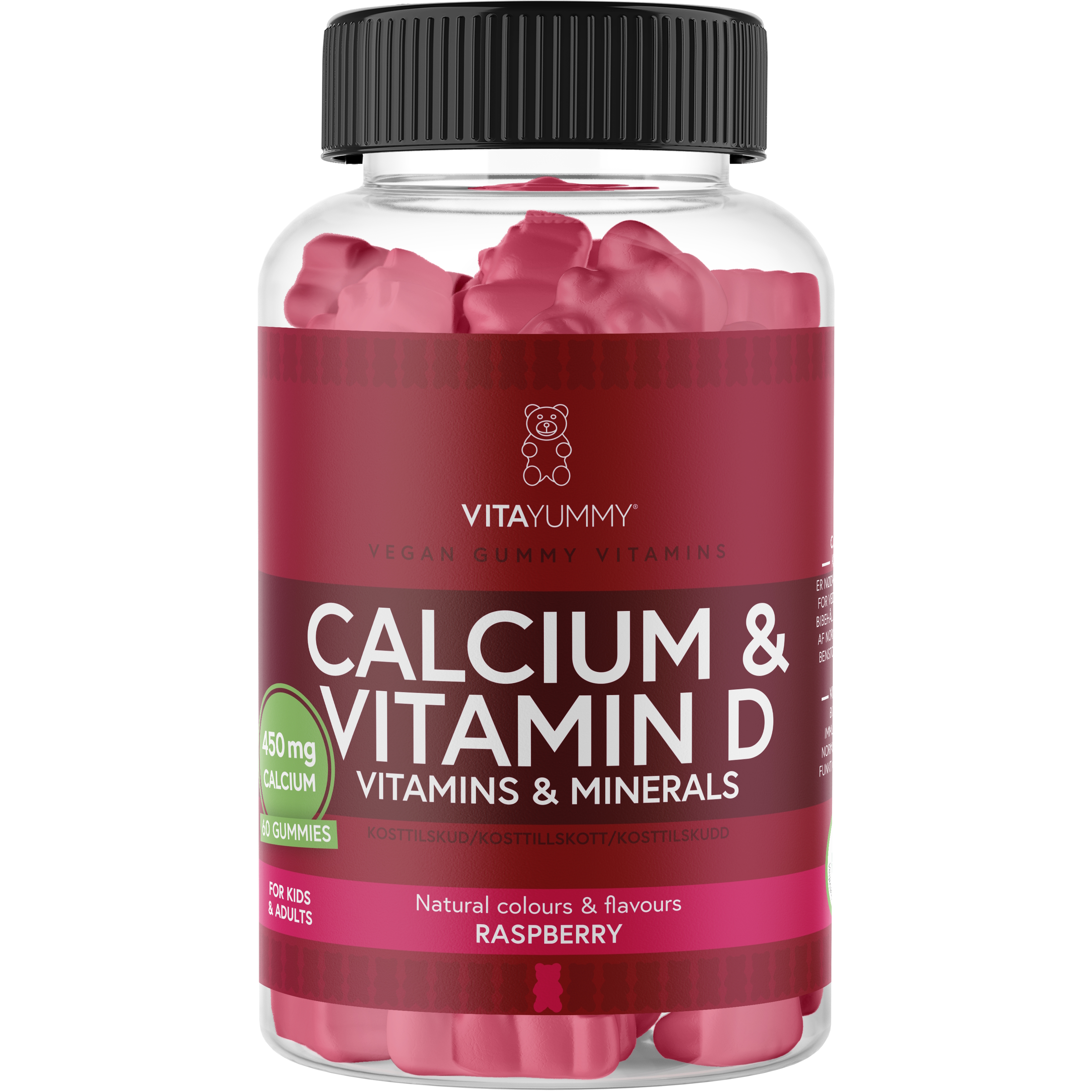 VitaYummy Calcium + D (Raspberry) - 60 stk.