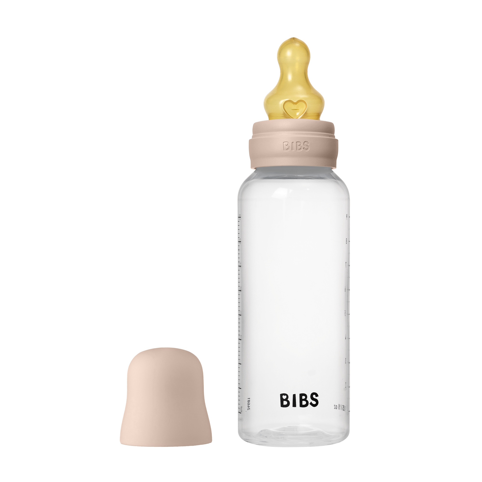 BIBS Baby Plast Bottle Naturgummi Medium Flow Blush