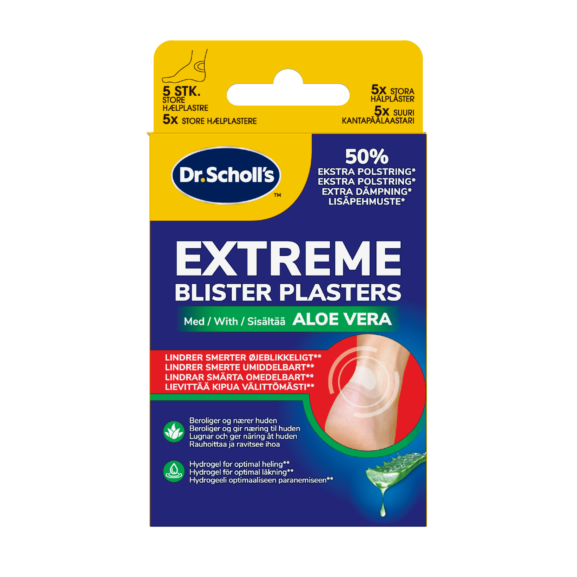 Dr. Scholl Extreme Blister Plasters with Aloe Vera 5 pcs