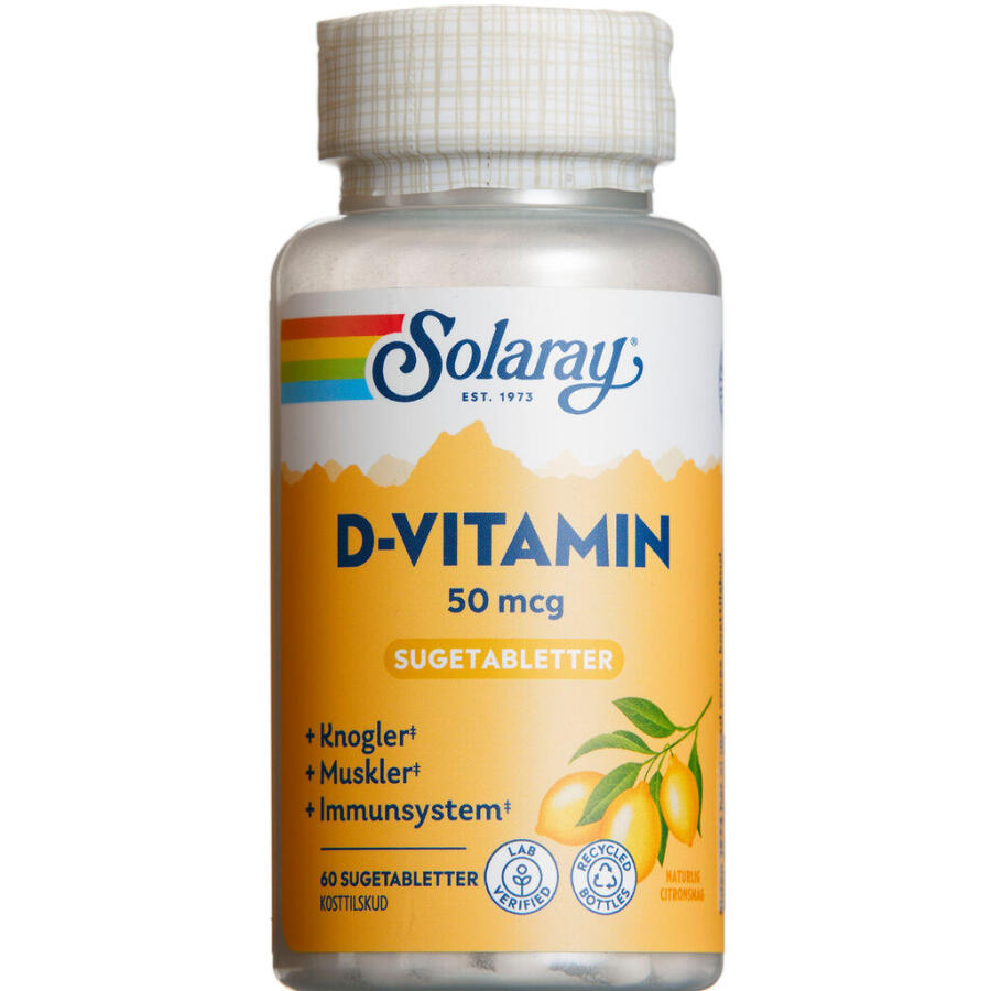 Solaray D-Vitamin 50 µg Sugetabletter