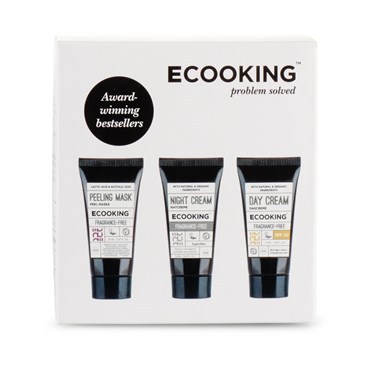 Ecooking Box 3 - Dagcreme SPF 20, Natcreme Parfumefri & Peel Mask