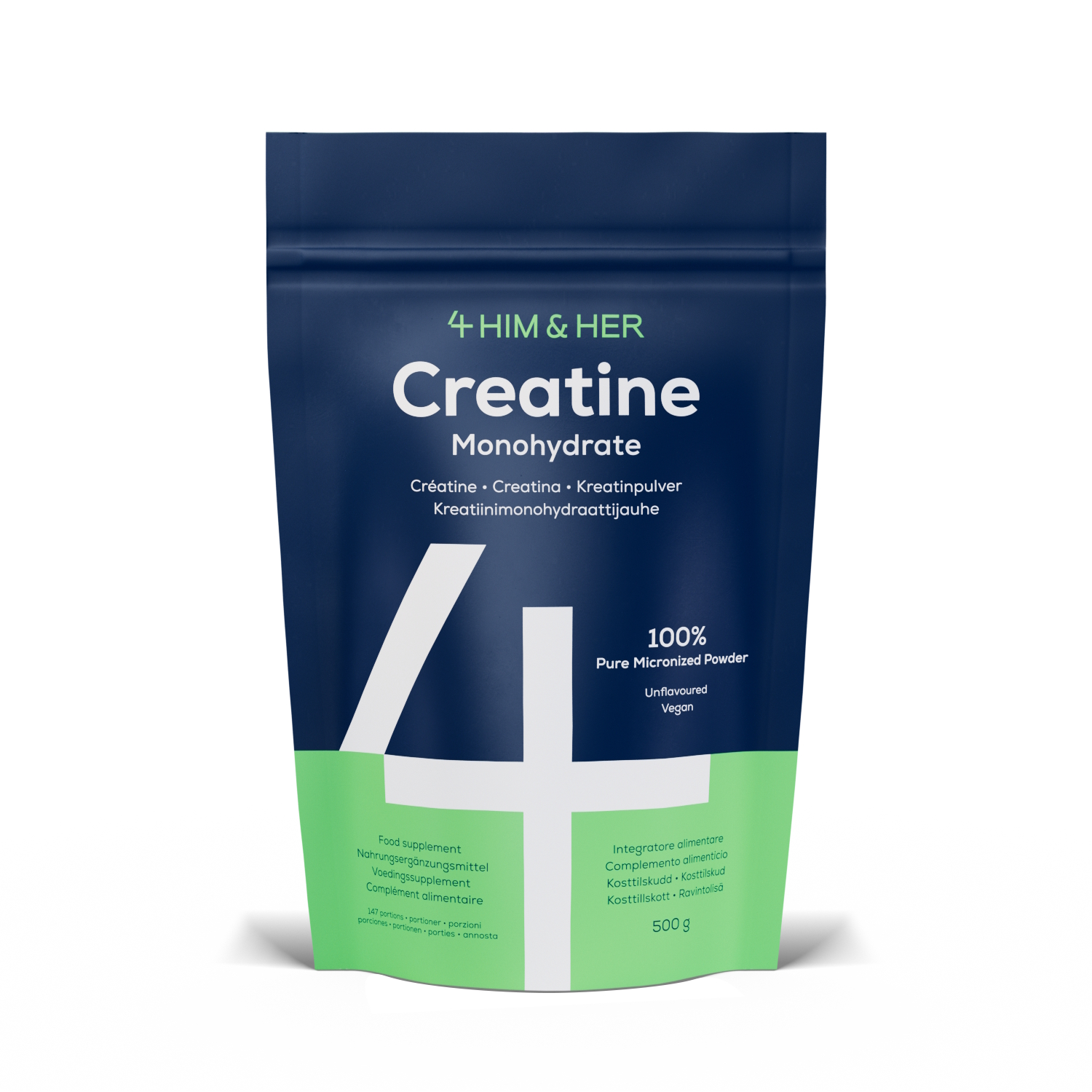 4Him&Her Creatine Monohydrate - 500g Pure Micronized Powder