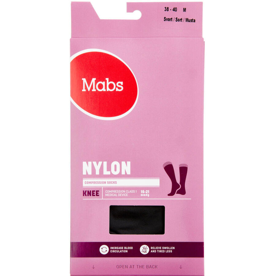 Mabs Nylon Knee, Sort Str. M