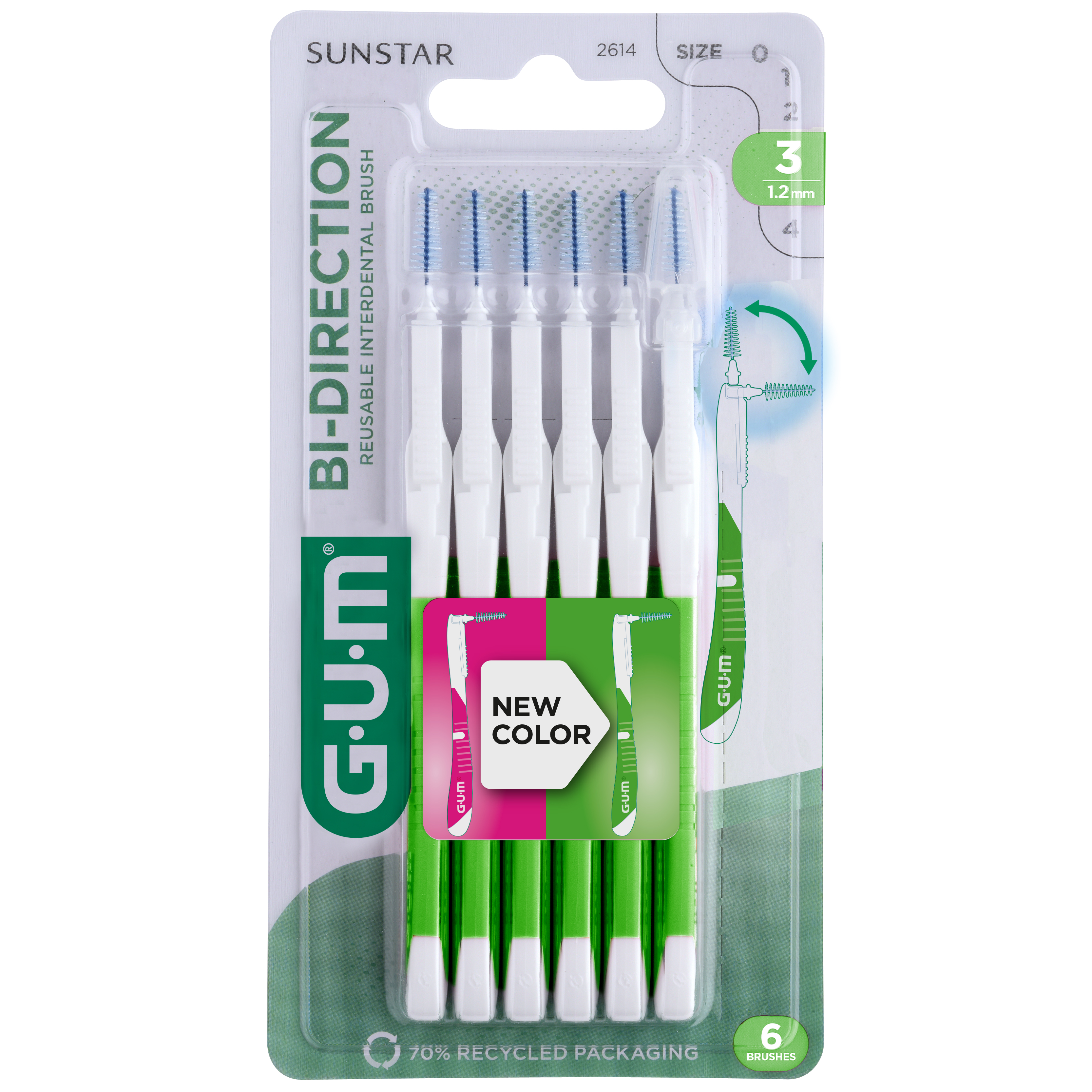 Gum Bi-direction Mellemrumsbørster 1,2 mm