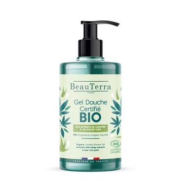 BeauTerra Organic Shower Gel Hemp & Aloe Vera