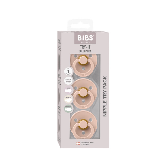 BIBS Try-it Colour 3-pak Blush Size 1