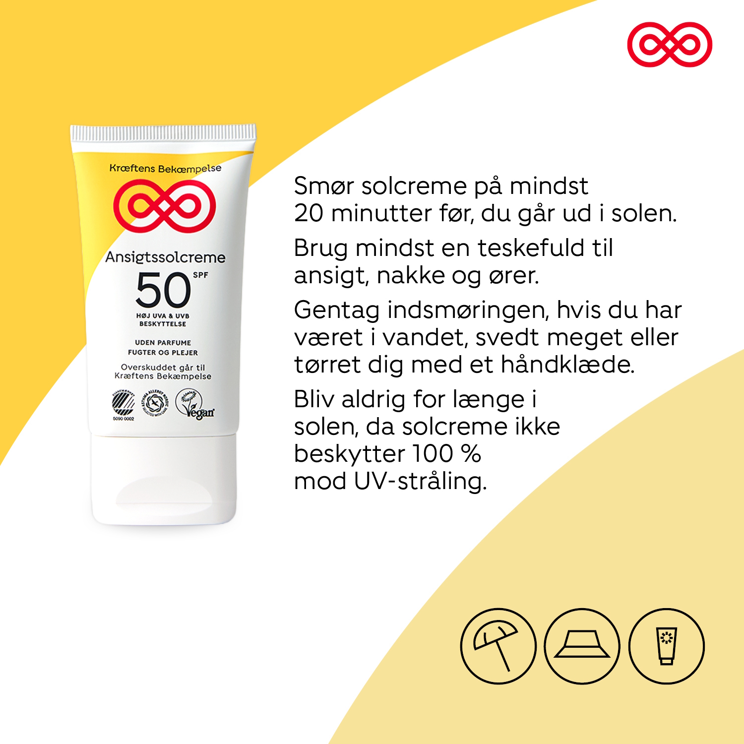 Kræftens Bekæmpelse Ansigtssolcreme SPF 50