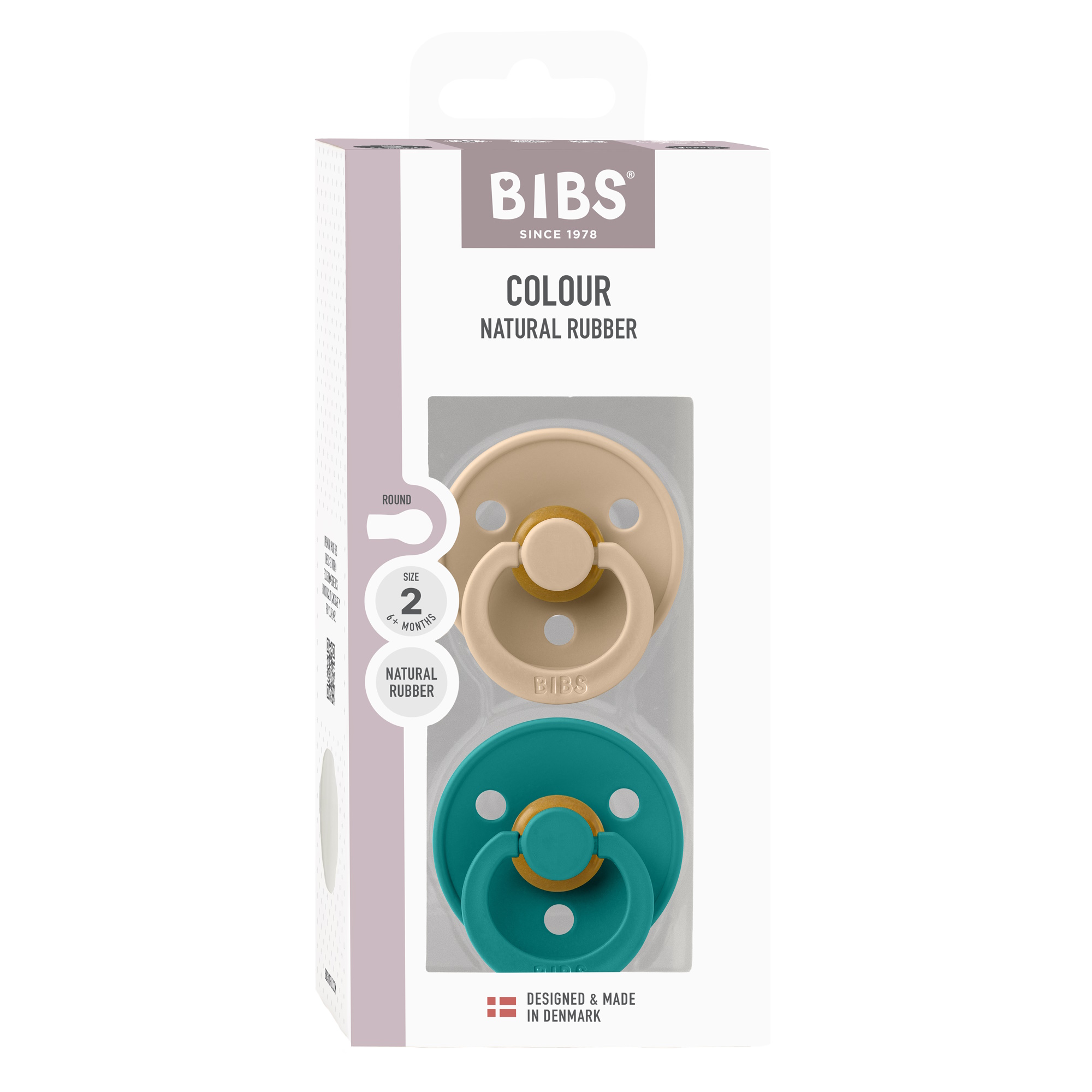 BIBS Pacifier Colour 2-pak Taupe/Scuba Size 2