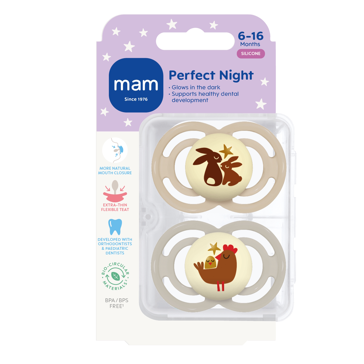 MAM Perfect Night Silk 6-16m 2p Box V Neutral