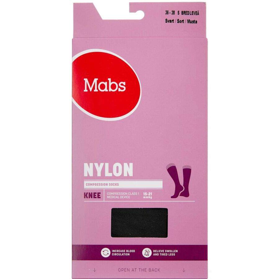 Mabs Nylon Cotton Knee Wide, Sort Str. S