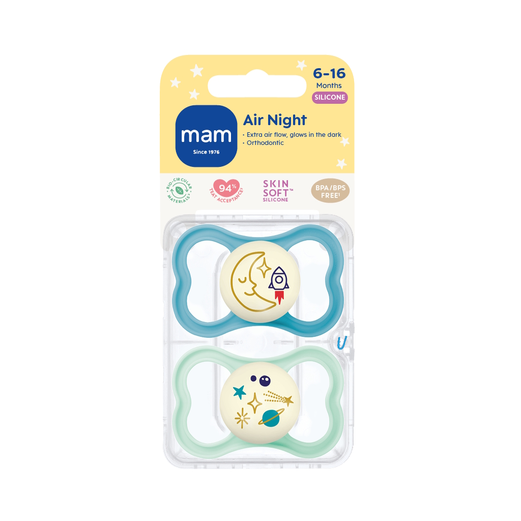 MAM Air Night Silk 6-16m 2p Box V Blue