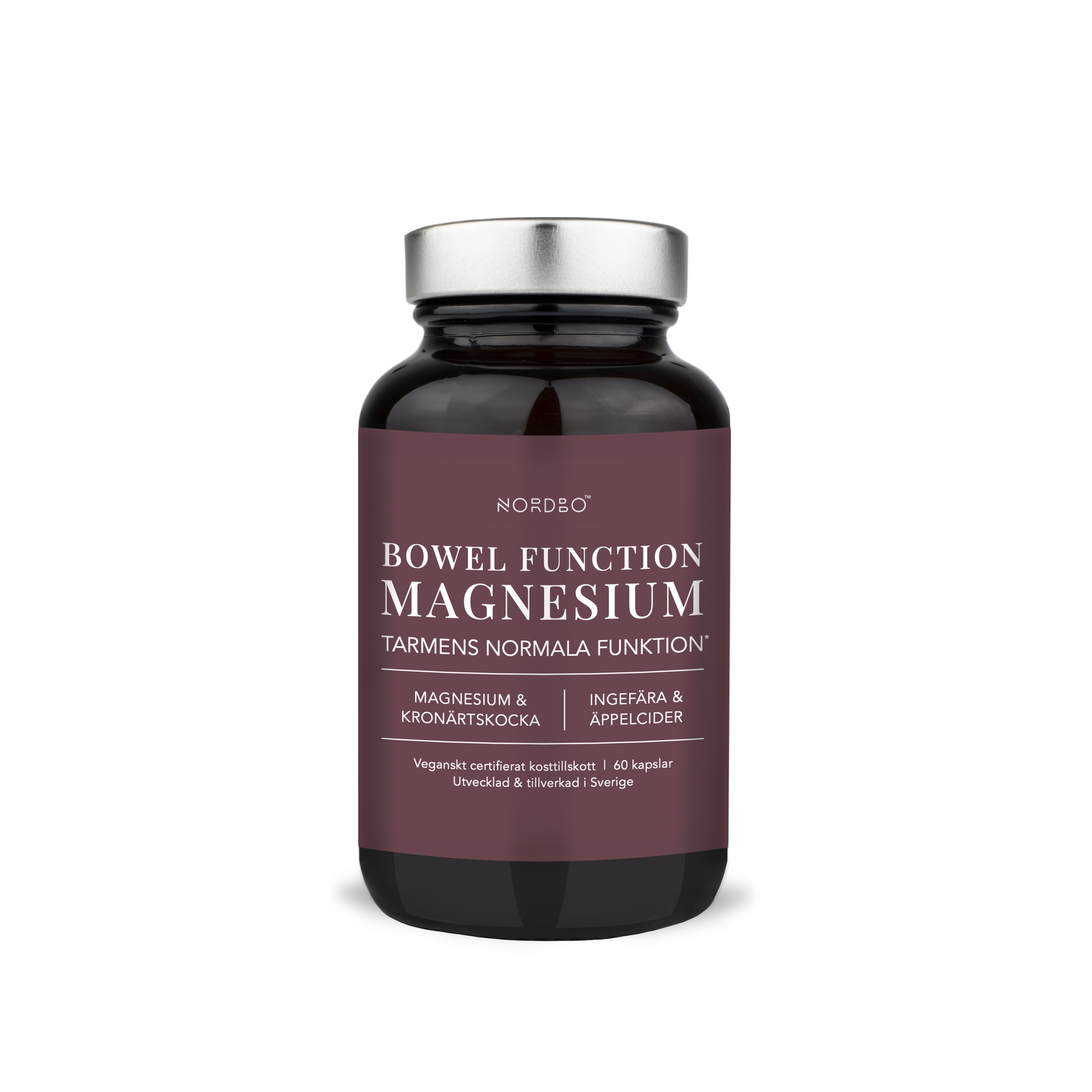 NORDBO Vegan Bowel Function Magnesium 60 kapsler