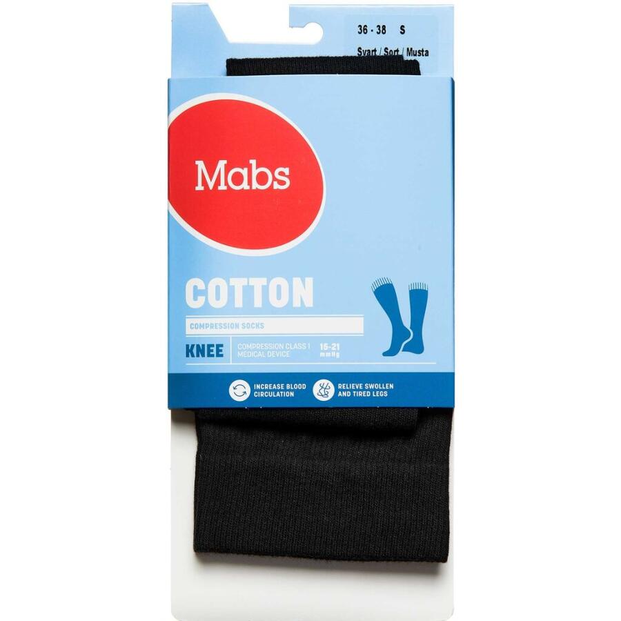 Mabs Cotton Knee, Sort Str. S