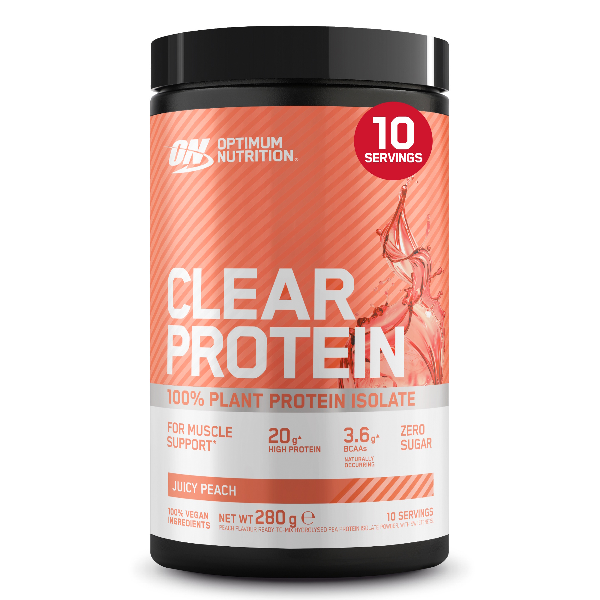 Optimum Nutrition Clear Protein 100% Plant Protein Isolate- Juicy Peach