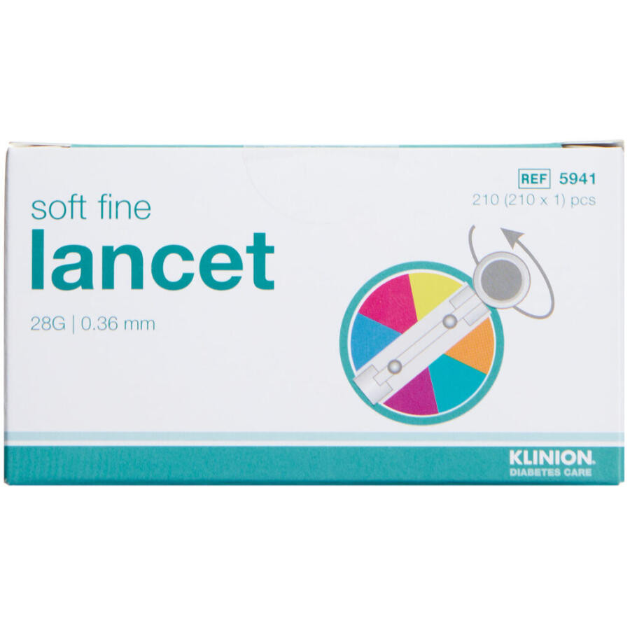 Klinion Soft Fine Lancetter Assorterede farver, Steril