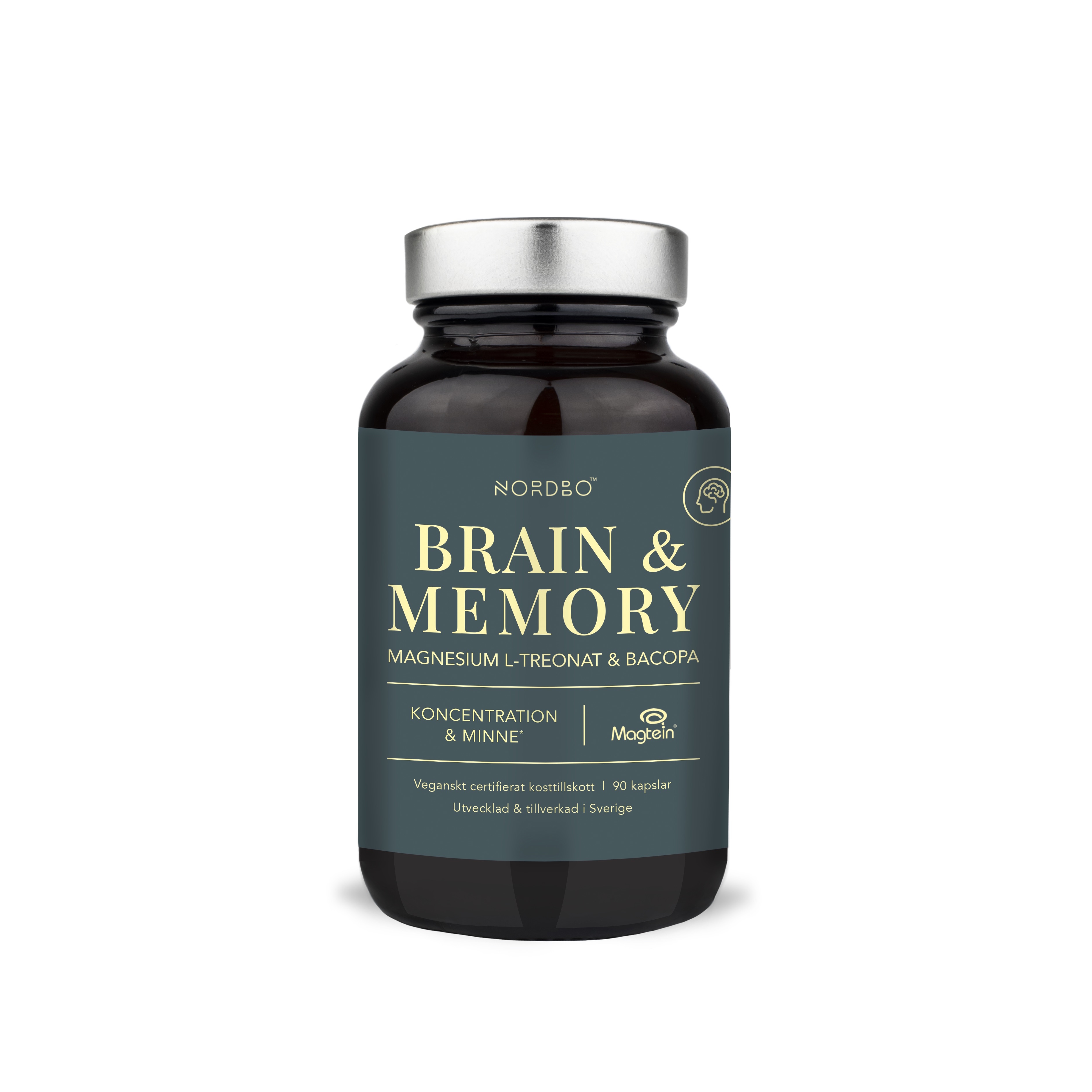 Nordbo Brain & Memory Magnesium, 90 kap