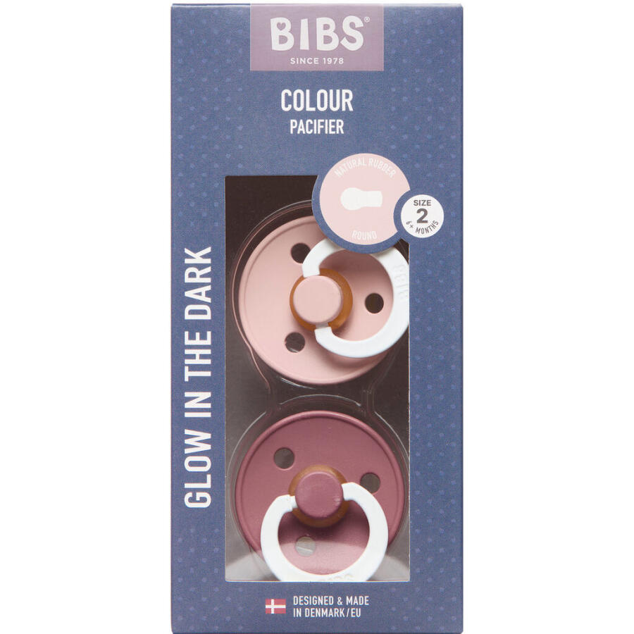BIBS Colour Glow Sut Latex Str. 2, Woodchuck Glow/Blush Glow, Rund