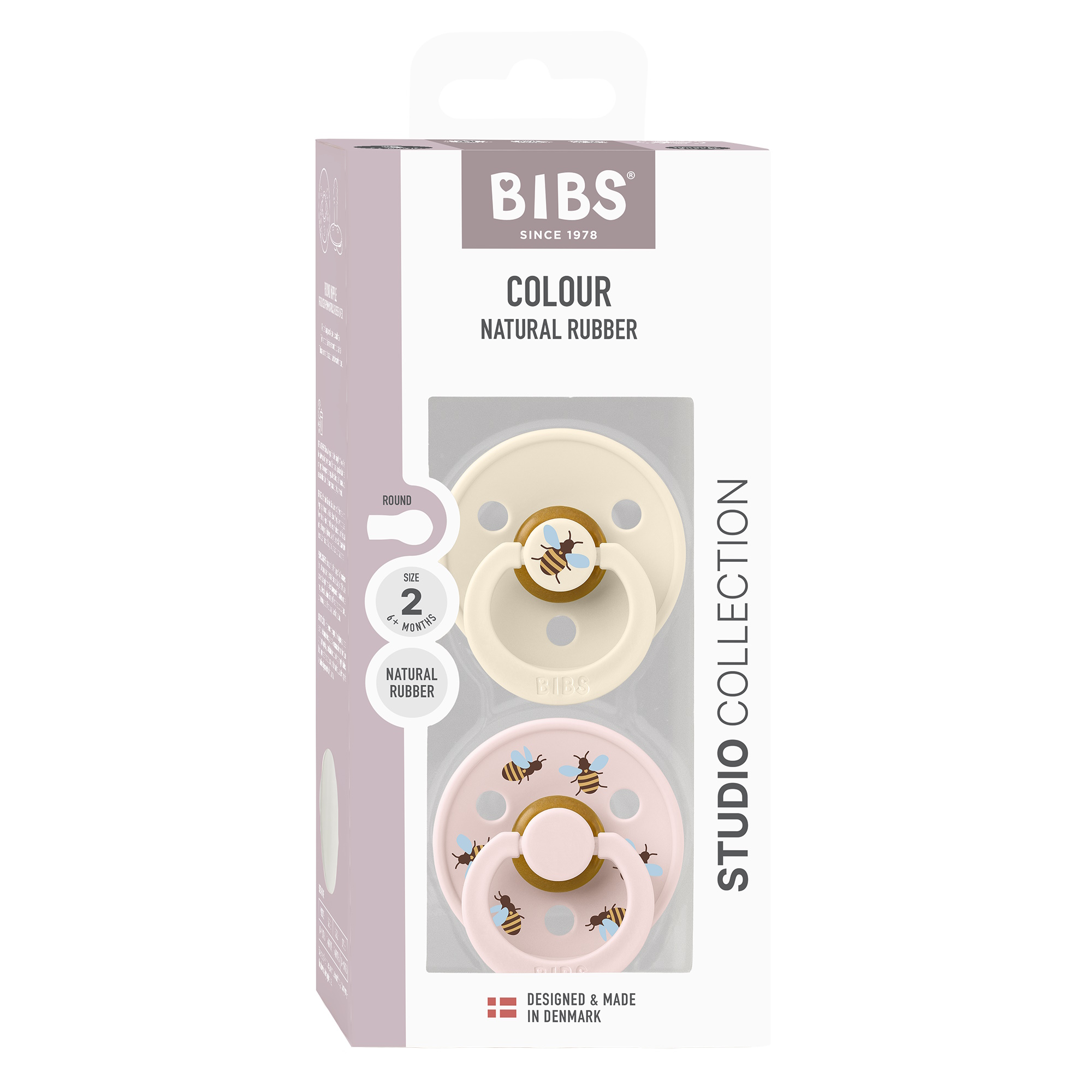 BIBS Pacifier Studio Colour 2-pak Bumblebee Ivory Mix Size 2
