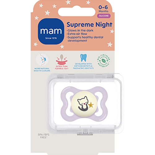 MAM Supreme Night 0-6m Silk 1p Box H Pink