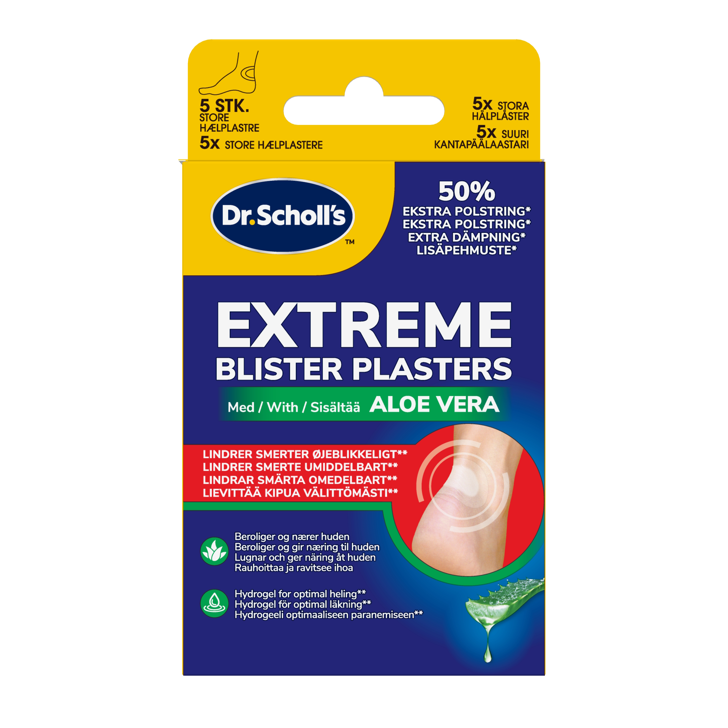 Dr. Scholl Extreme Blister Plasters with Aloe Vera 5 pcs
