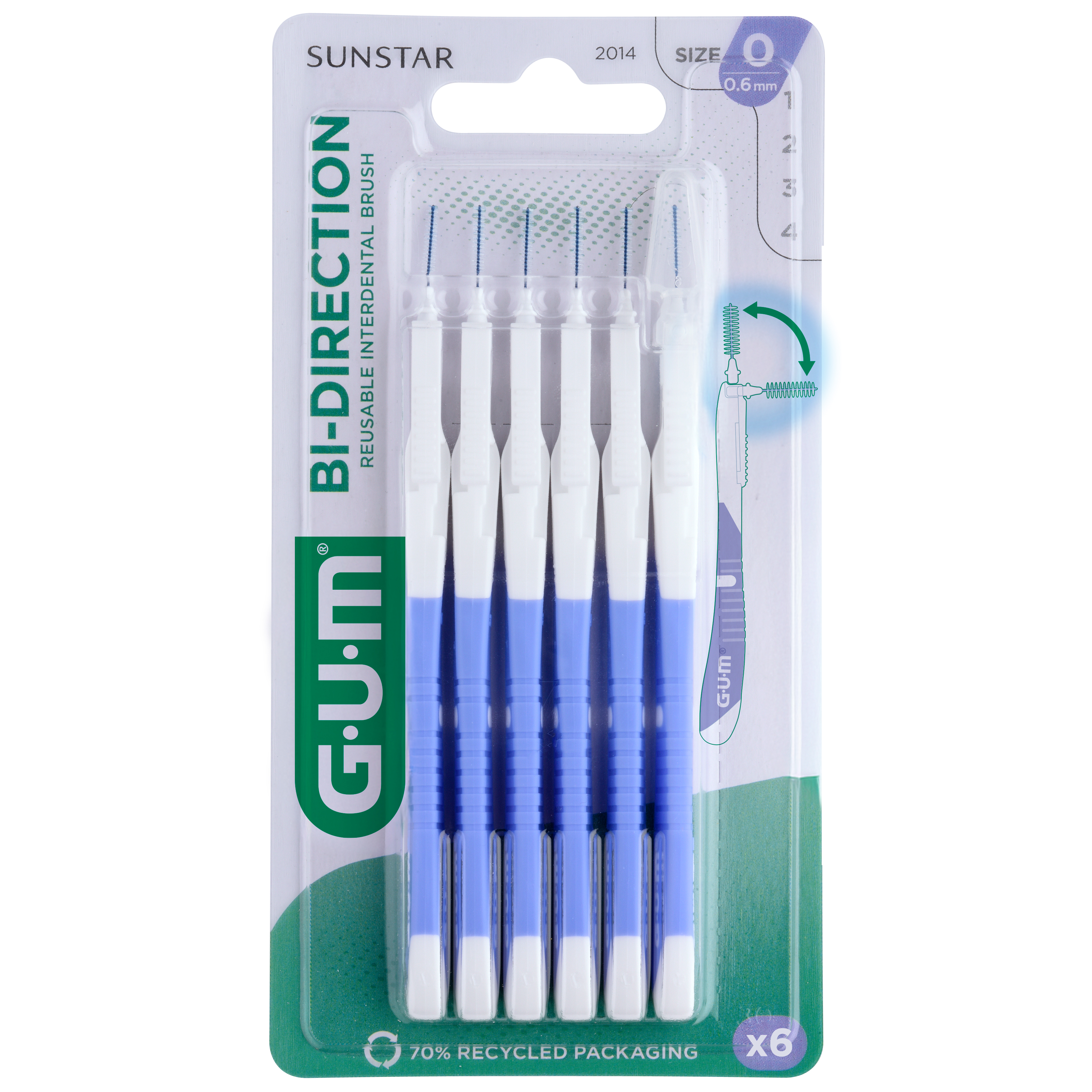 GUM BI-DIRECTION Mellemrumsbørster 0,6 mm