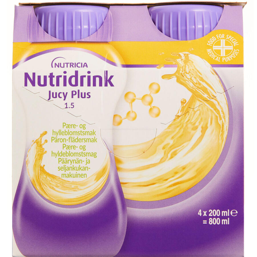 Nutridrink Jucy Plus Pære-hyldeblomstsmag